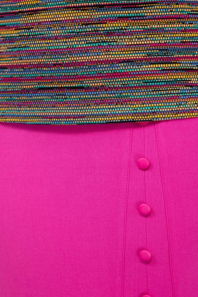 Юбка фиолетовая на пуговицах и шлицей из текста Klever 382 фуксия - фото 3