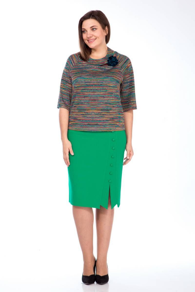 Мультиколоровая блуза из вискозы и трикотажа для повседневных образов Klever 395-2 - фото 3