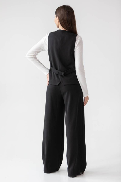 Жилет приталенный деловой стиль для офисных образов Ivera 3021 черный - фото 5