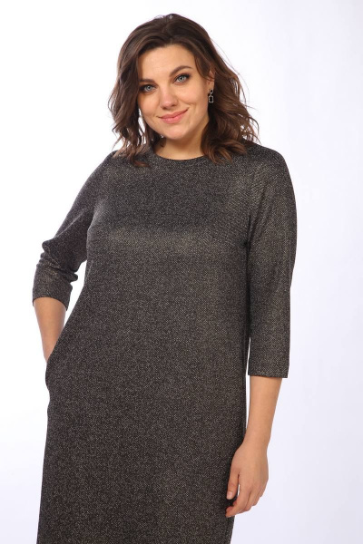 Платье классического силуэта с боковыми вставками Lady Style Classic 1507/2 бронзовый - фото 2
