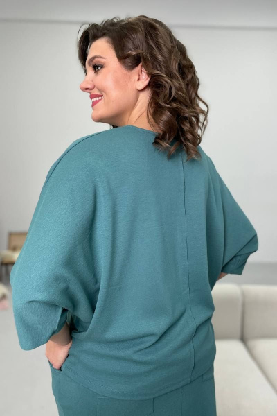 Джемпер и юбка из трикотажа в универсальном стиле Rumoda 2093 бирюза - фото 9