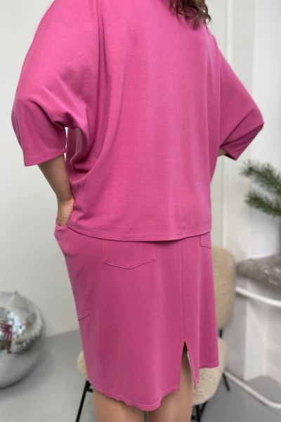 Джемпер и юбка из трикотажа на каждый день Rumoda 2093 фуксия - фото 6