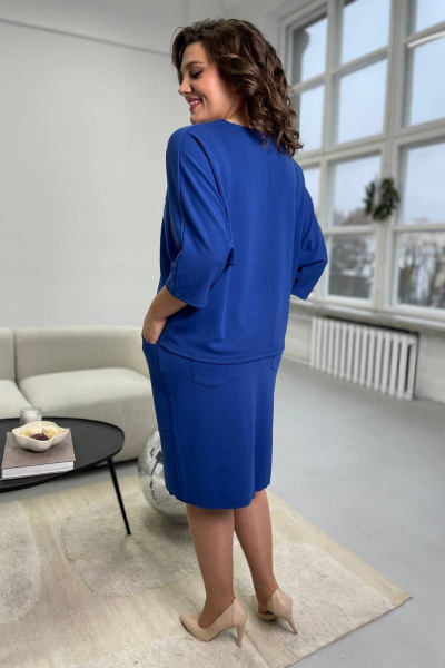 Джемпер в стиле на каждый день из трикотажной ткани Rumoda 2094 синий - фото 3