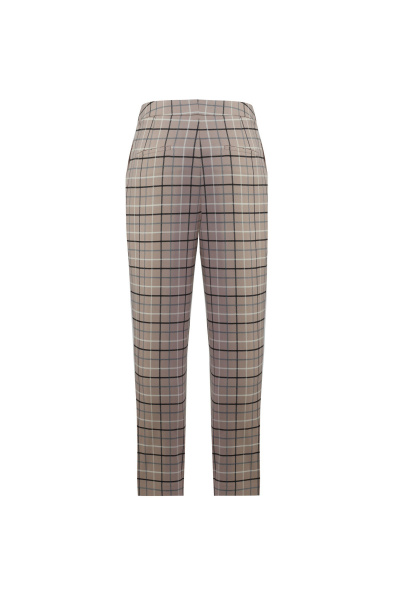 Брюки из текстиля бежевый на каждый день Elema 3К-12232-1-170 бежевая_клетка - фото 3