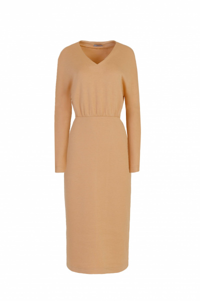 Платье на каждый день, демисезонное, трикотаж-вискоза, бежевое Elema 5К-12318-1-164 бежевый - фото 1