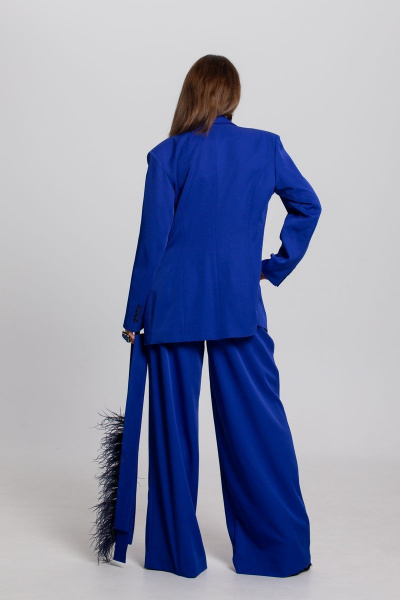 Брюки и жакет архитектурного кроя палаццо Anelli 1190 василек - фото 4