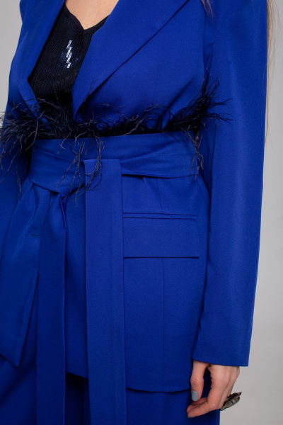 Брюки и жакет архитектурного кроя палаццо Anelli 1190 василек - фото 3