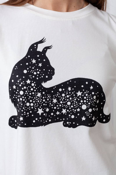 Джемпер с принтом и длиной 3/4 из хлопка для базового гардероба Femme & Devur 30568 4.2F(170) - фото 3