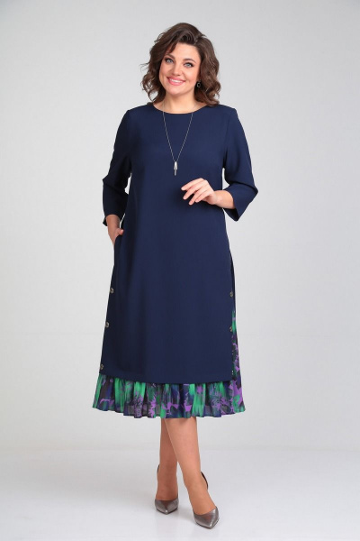 Платье Милора-стиль 758 синий_с_зеленым - фото 2