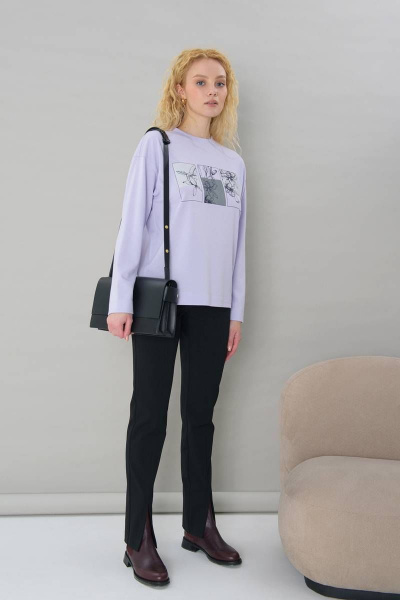 Фиолетовый джемпер с разрезами по бокам из трикотажа Femme & Devur 30629 1.25F(170) - фото 2