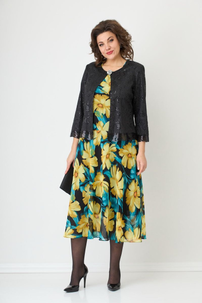 Нарядный жакет из пайеток и трикотажа с брошь-застежкой Solomeya Lux 601B - фото 8