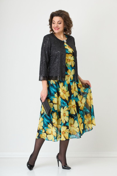 Нарядный жакет из пайеток и трикотажа с брошь-застежкой Solomeya Lux 601B - фото 7