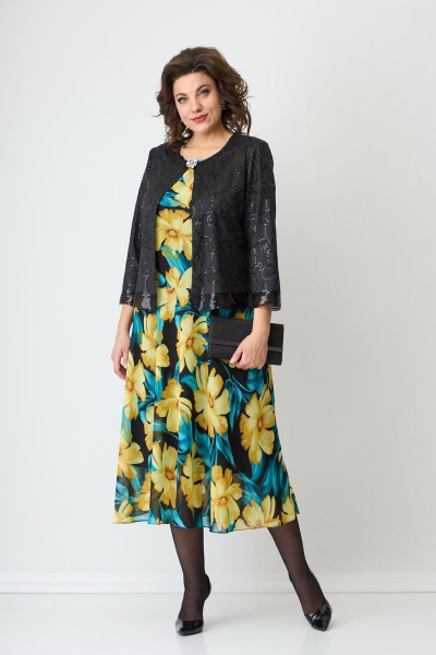 Нарядный жакет из пайеток и трикотажа с брошь-застежкой Solomeya Lux 601B - фото 6