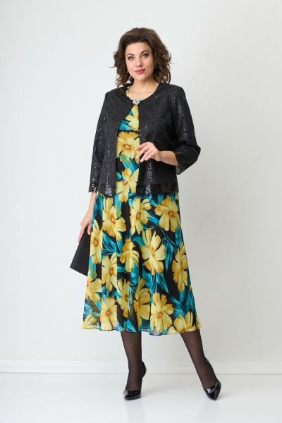 Нарядный жакет из пайеток и трикотажа с брошь-застежкой Solomeya Lux 601B - фото 1