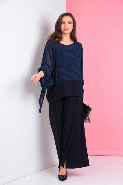 Блуза, брюки, топ Anastasia 961 синий - фото 3