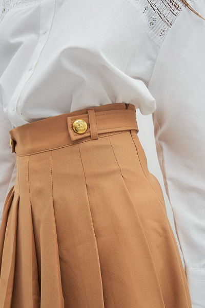 Юбка-шорты из текстиля с высокой посадкой и складками Art Ribbon M4909Y - фото 4