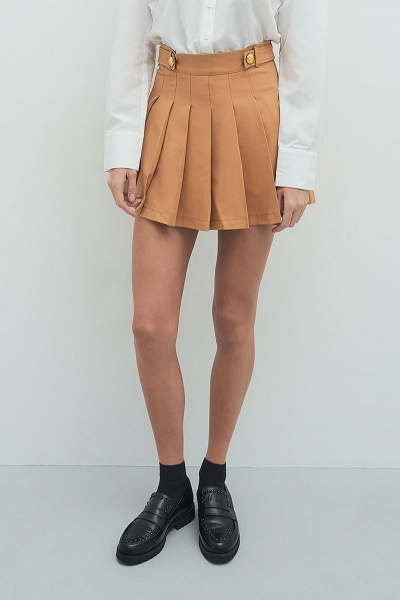 Юбка-шорты из текстиля с высокой посадкой и складками Art Ribbon M4909Y - фото 2