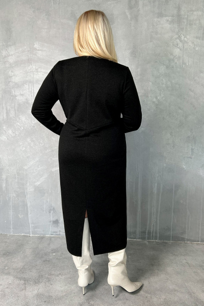 Трикотажное платье миди из трикотажа большого размера Панда 125180w графит - фото 2