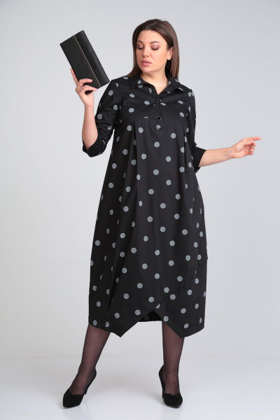 Платье Michel chic 2102 черный-круги - фото 5