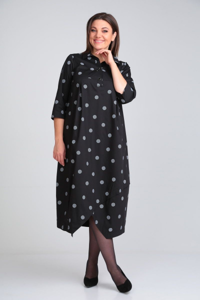 Платье Michel chic 2102 черный-круги - фото 4
