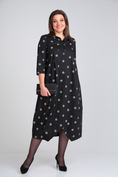 Платье Michel chic 2102 черный-круги - фото 1