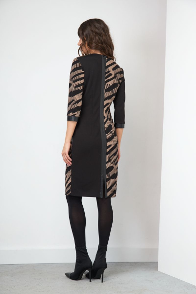 Платье со вставками из разного принта и поясом Ларс Стиль 727/1 - фото 4