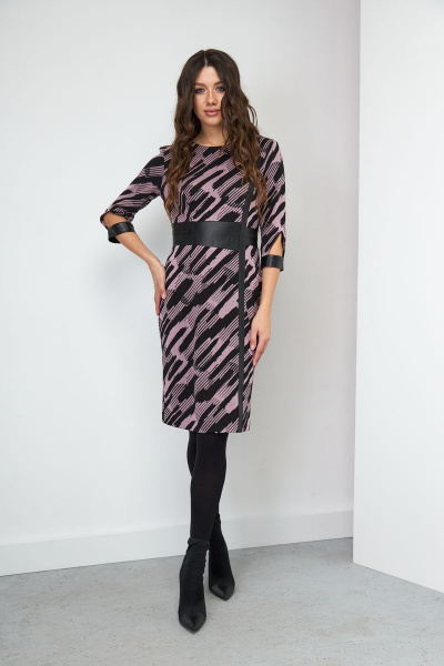 Платье с асимметричным поясом и открытым разрезом Ларс Стиль 748 - фото 3