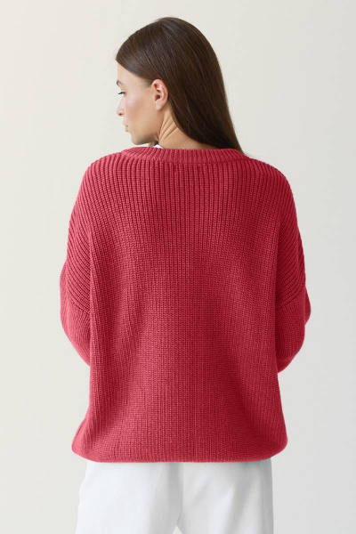 Джемпер красный хлопковый оверсайз для стильных образов Romgil 658ХТЗ красный - фото 3